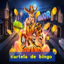 cartela de bingo cha de panela